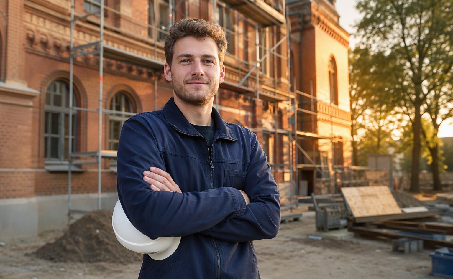 Jonah Altenau auf der Baustelle